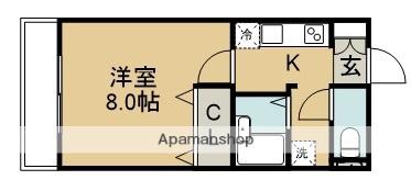 リバークレーン(1K/2階)の間取り写真