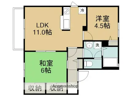 ル・パティオ2番館(2LDK/2階)の間取り写真