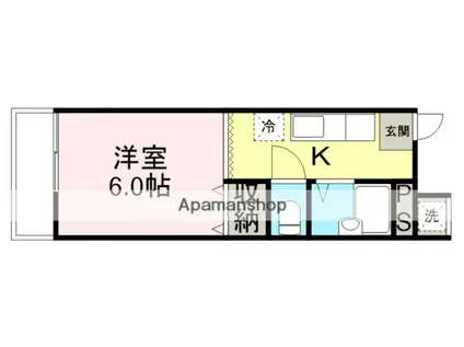 コーポ山吹(1K/1階)の間取り写真