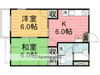 アプT石原(2DK/2階)の間取り写真