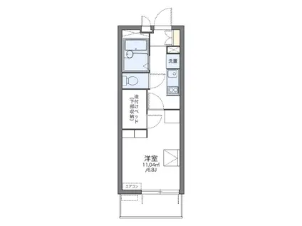 レオパレスカプリコーン21(1K/4階)の間取り写真