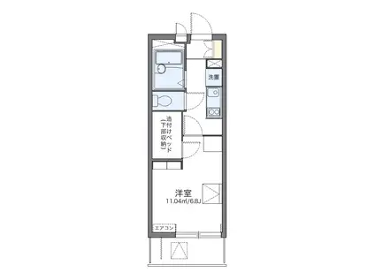レオパレス岸町(1K/1階)の間取り写真