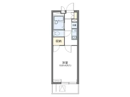レオパレスエスポワール新宿町(1K/1階)の間取り写真