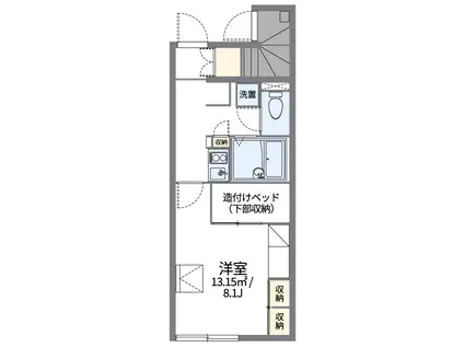 レオパレス新町Ⅱ(1K/1階)の間取り写真