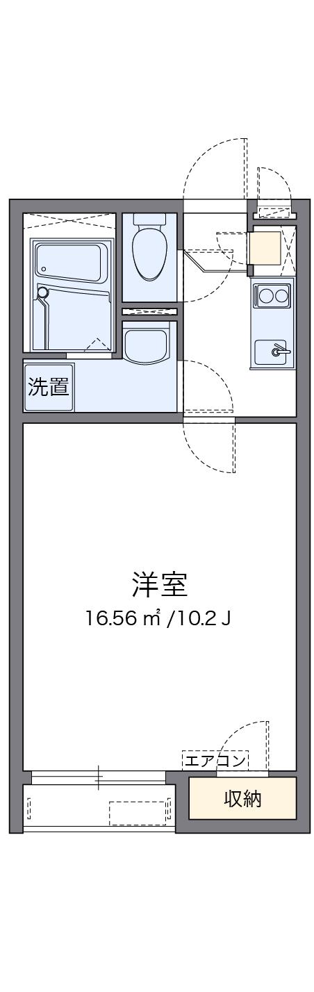 クレイノエストカーサ(1K/1階)の間取り写真