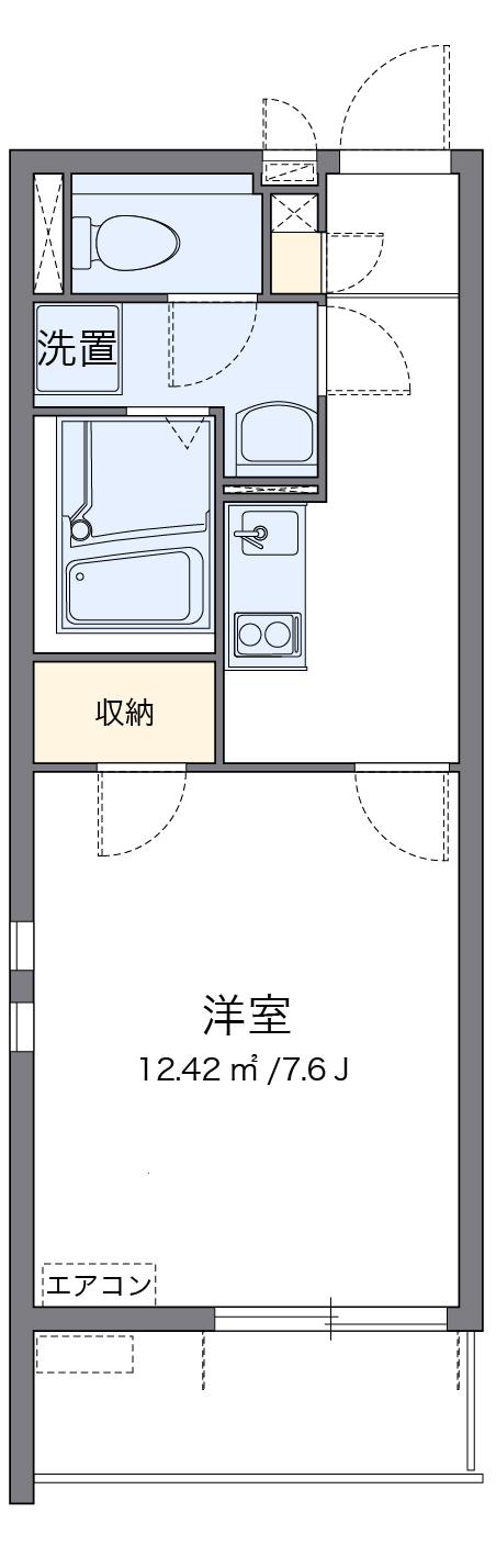 クレイノラルーチェ(1K/1階)の間取り写真