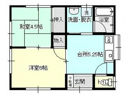 コーポ倉島(2K/2階)の間取り写真