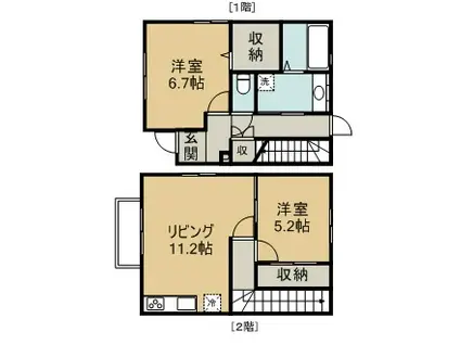 ネオ フェニックス浮島B(2LDK)の間取り写真
