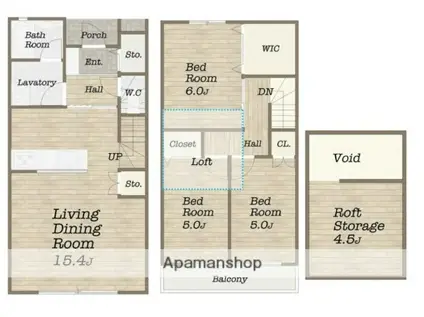 メゾン・ド・ブリック(3LDK/1階)の間取り写真