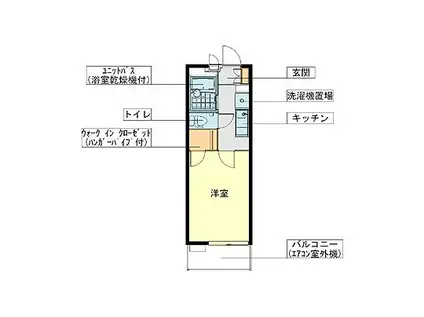 レオパレスTF ONE(1K/1階)の間取り写真