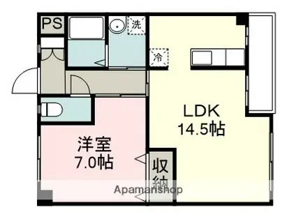 GRANDFORTE QUATTRO(1LDK/3階)の間取り写真