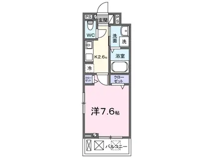 メルヴェーユ本川越(1K/3階)の間取り写真