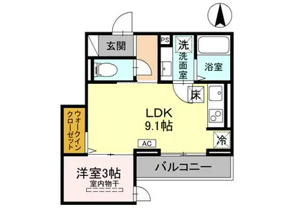 D-SERENO富士見町(1LDK/1階)の間取り写真
