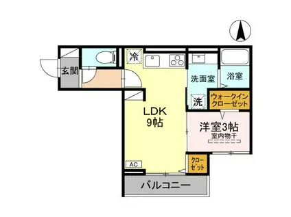 D-SERENO富士見町(1LDK/3階)の間取り写真
