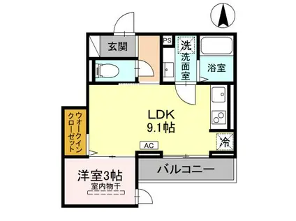 D-SERENO富士見町(1LDK/2階)の間取り写真