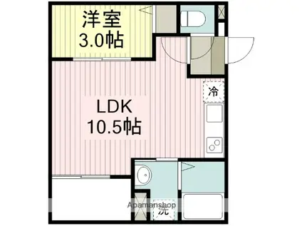 JACK MATOBA Ⅱ(1LDK/2階)の間取り写真