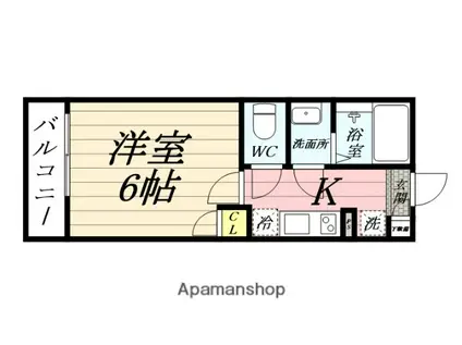 インディゴノワール川越(1K/3階)の間取り写真