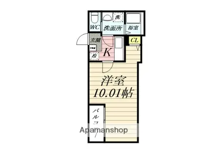 GRADUS川越(1K/2階)の間取り写真