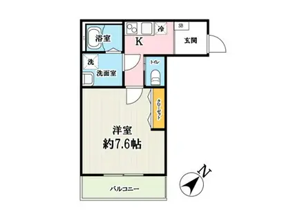 キャメル川越都B(1K/3階)の間取り写真