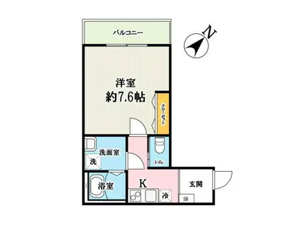 キャメル川越都A(1K/2階)の間取り写真