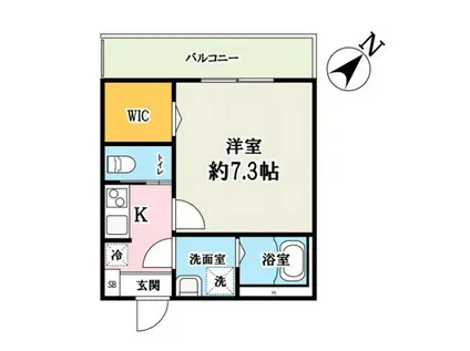 キャメル川越都A(1K/1階)の間取り写真