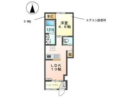 ARTE RICCA(1LDK/1階)の間取り写真