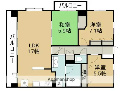 ユアコート川越カレナ(3LDK/10階)の間取り写真