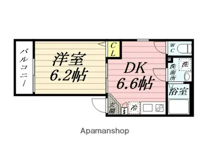 ドルチェテラス川越南大塚(1DK/2階)の間取り写真