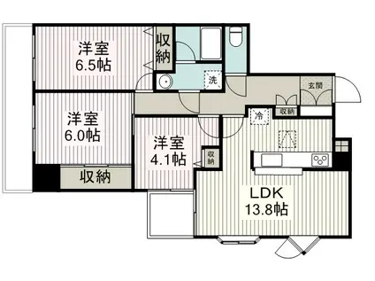 ファミール川越(3LDK/1階)の間取り写真