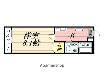 FILLE FLATS 南大塚(1K/1階)の間取り写真