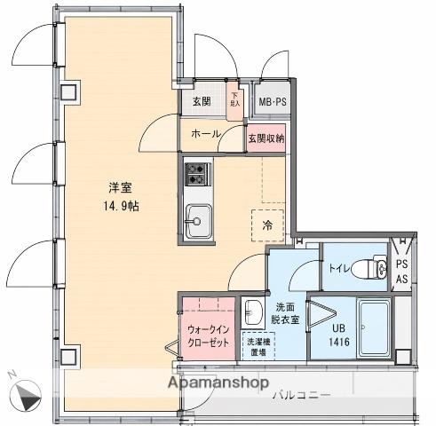 ブリズライン(ワンルーム/2階)の間取り写真