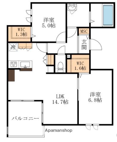 170HAUS(2LDK/3階)の間取り写真