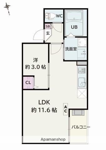 JACK MATOBAKITA(1LDK/2階)の間取り写真