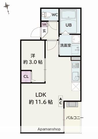 JACK MATOBAKITA(1LDK/3階)の間取り写真