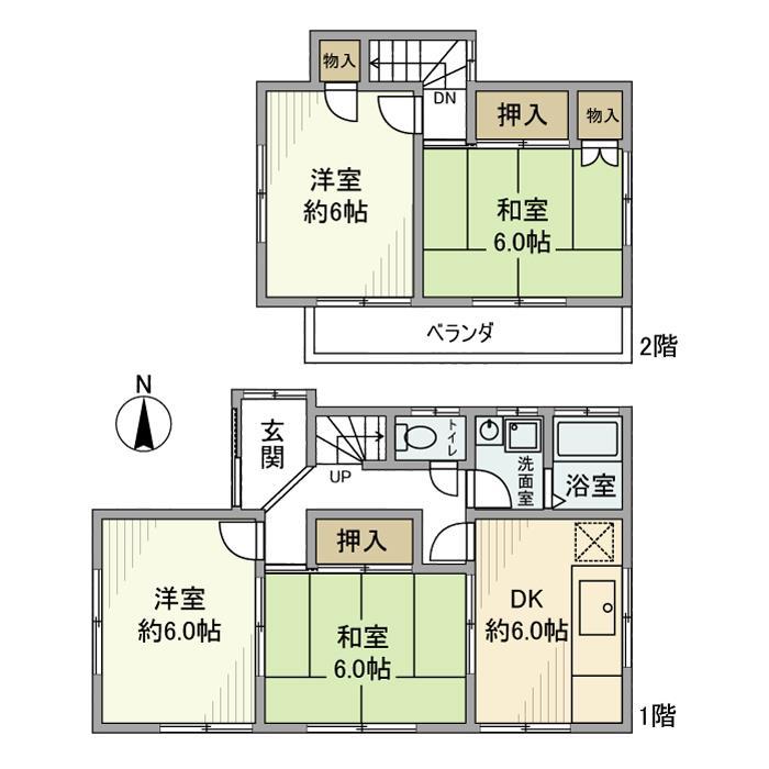 川越線 武蔵高萩駅 徒歩27分 2階建 築40年(4DK)の間取り写真