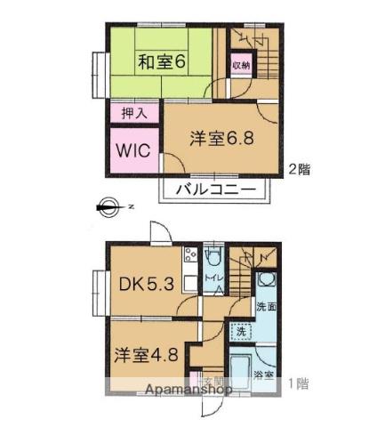 サンリバー川越(3DK)の間取り写真