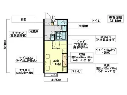 レオパレスTOTORO(1K/1階)の間取り写真