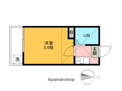 アートパレス川越NO.5(1K/2階)の間取り写真