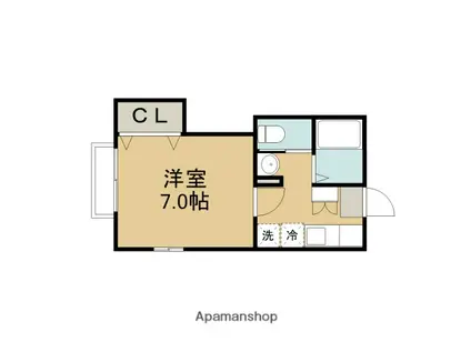 EXCEL KASUMI(1K/2階)の間取り写真