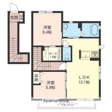 グレイスハイツG(2LDK/2階)の間取り写真