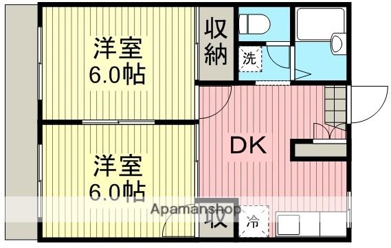 フォーブルかたばみA(2DK/1階)の間取り写真