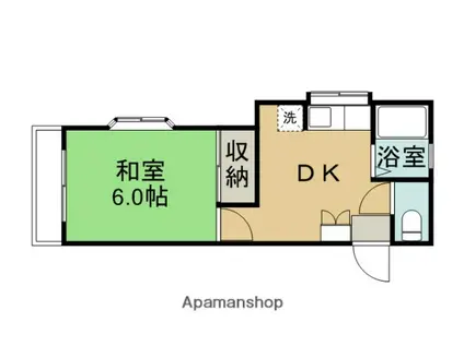 ハイツオオクラ(1DK/2階)の間取り写真
