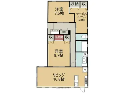 クレールアビタシオン(2SDK/1階)の間取り写真