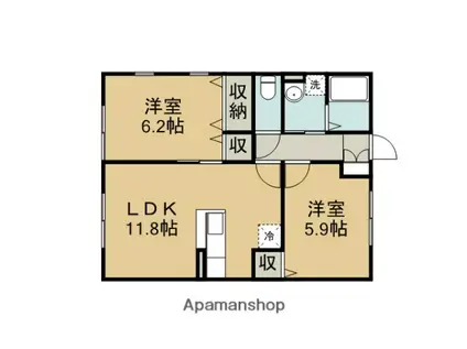 コンフォートHINANO(2LDK/1階)の間取り写真