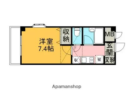 グランステージ坂戸(1K/3階)の間取り写真
