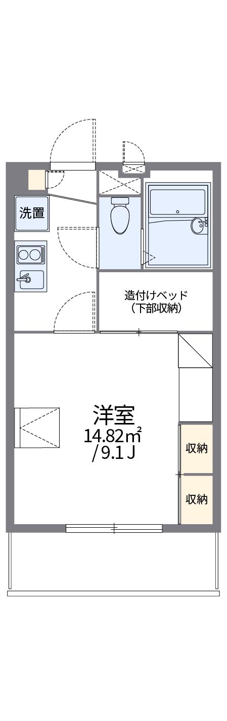 レオパレスクレスト川越(1K/2階)の間取り写真