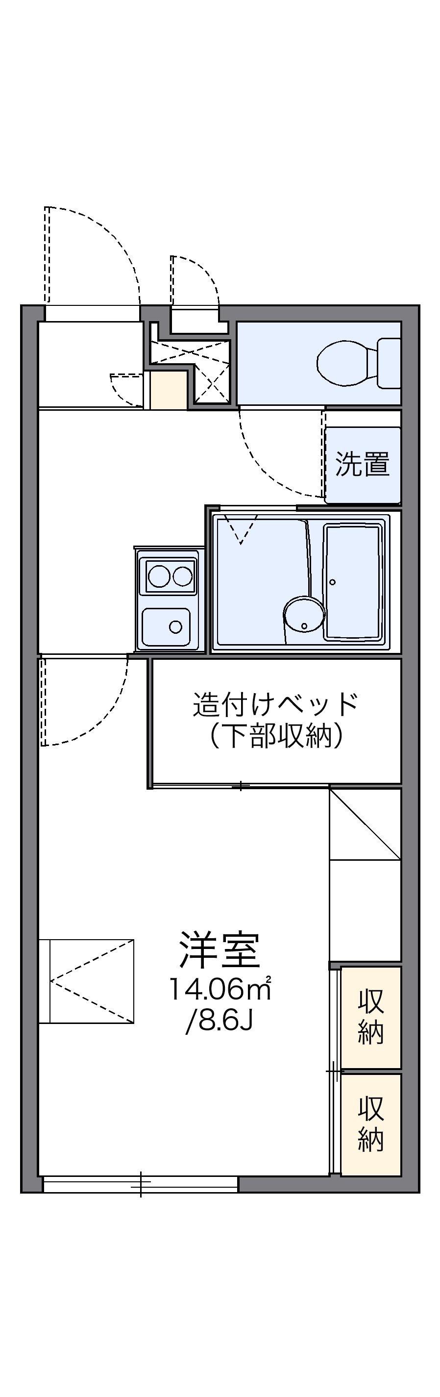 レオパレスエクセラン(1K/2階)の間取り写真
