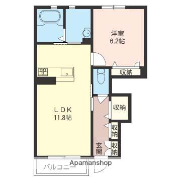 アリエッタ(1LDK/1階)の間取り写真