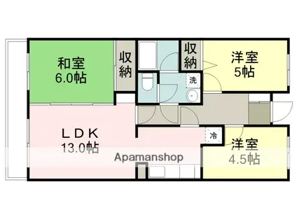 ベルメゾン鶴ヶ島(3LDK/1階)の間取り写真