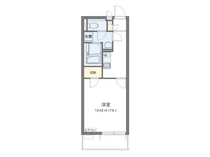 クレイノグランメゾン若葉(1K/2階)の間取り写真